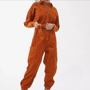 Urban Outfitters Burnt Orange Corduroy Jumpsuit